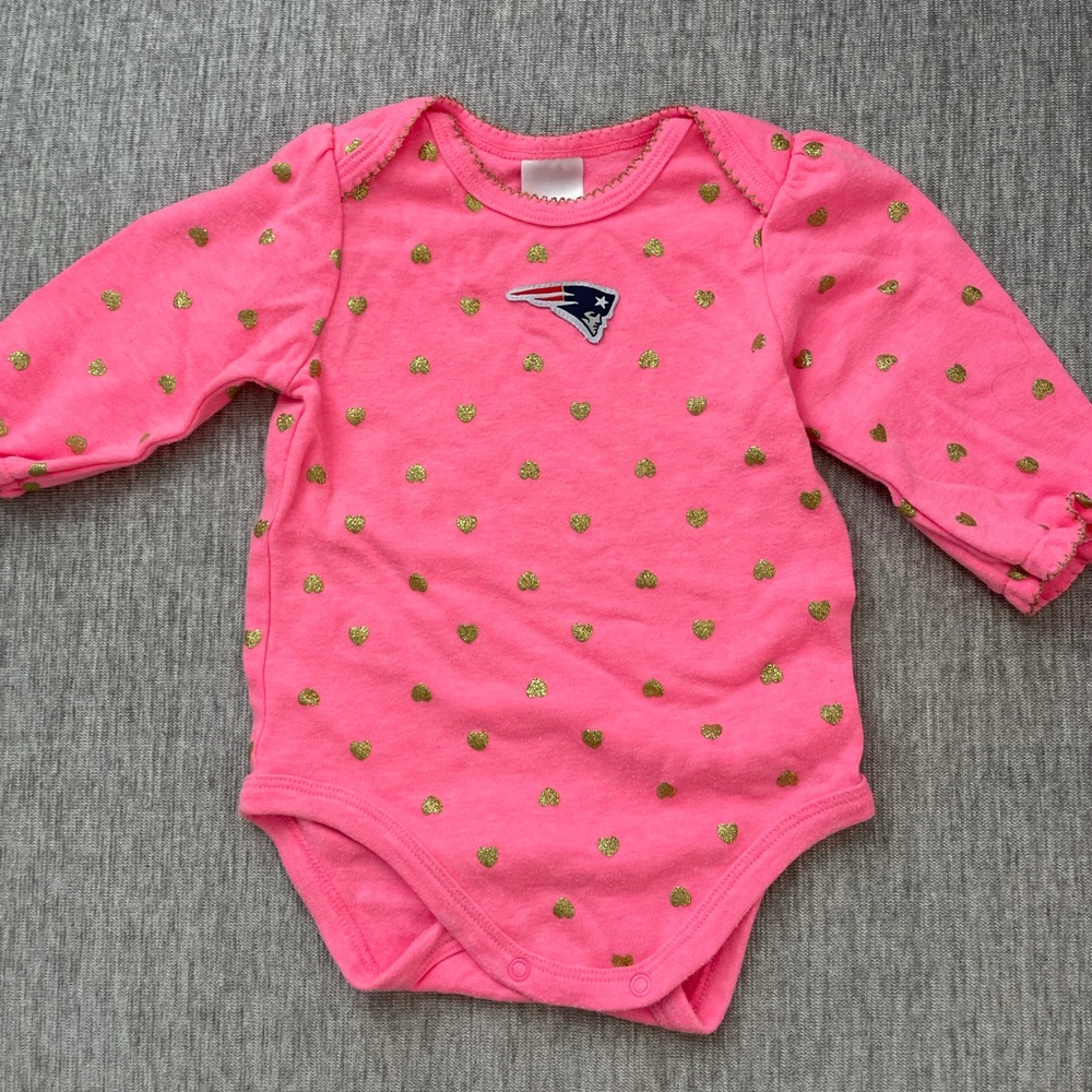 2 Baby girl Patriots shirts. Size 3-6 months